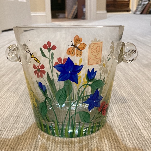 Royal Danube Romanian Crystal Hand-painted Ice Bucket. Beautiful. 5 x 5. - Picture 2 of 4